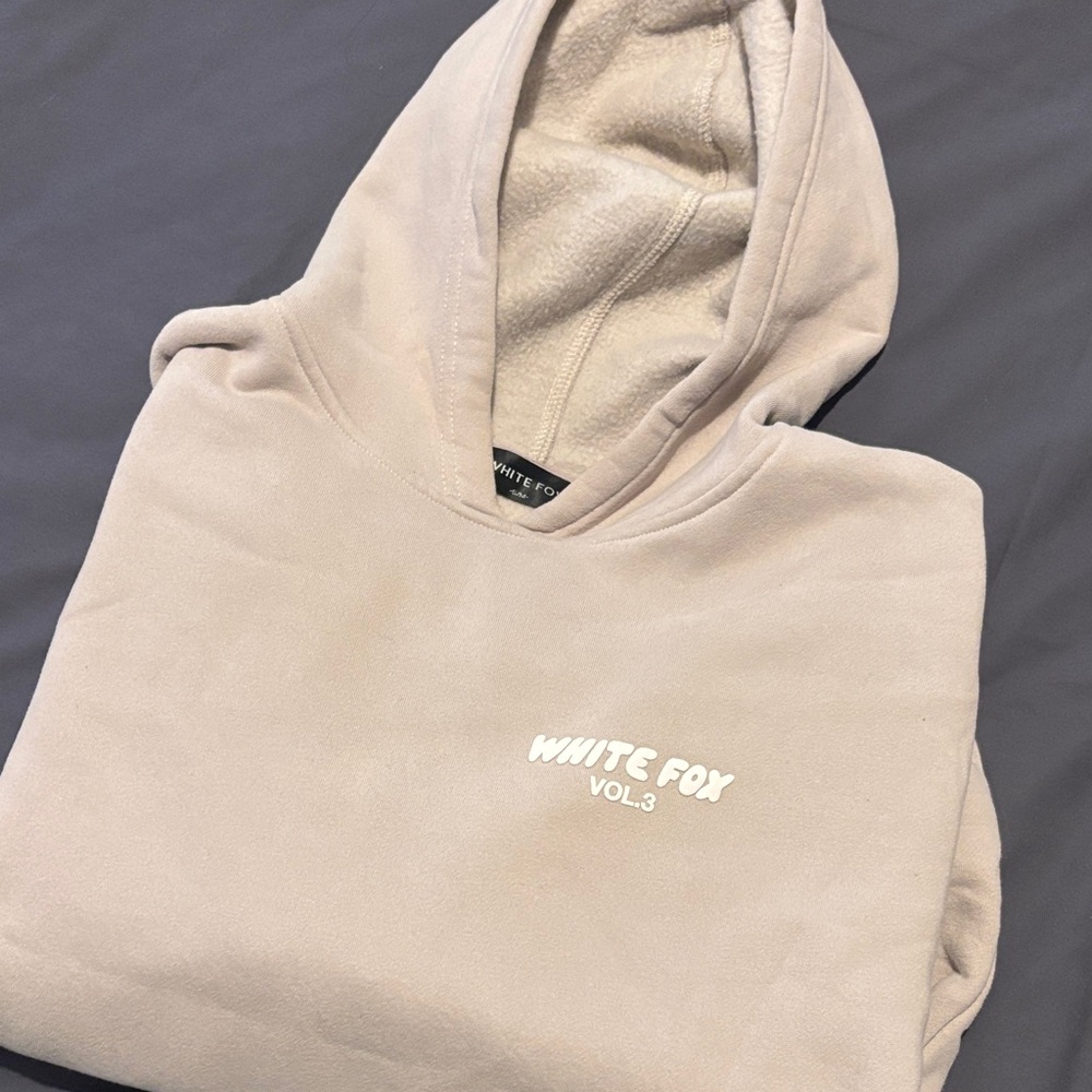 White Fox Cream Hoodie